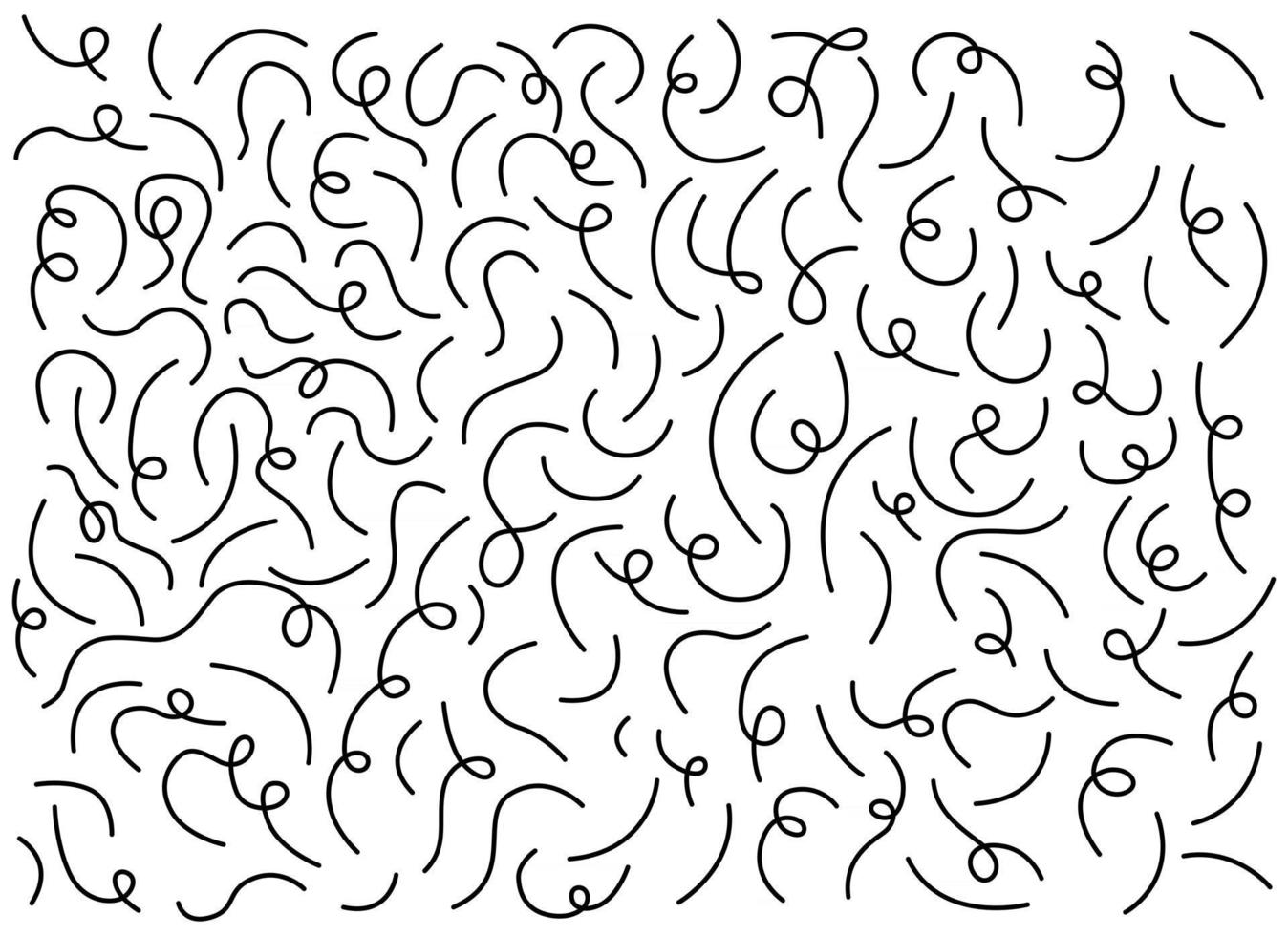 Hand drawn lines in different shapes vector