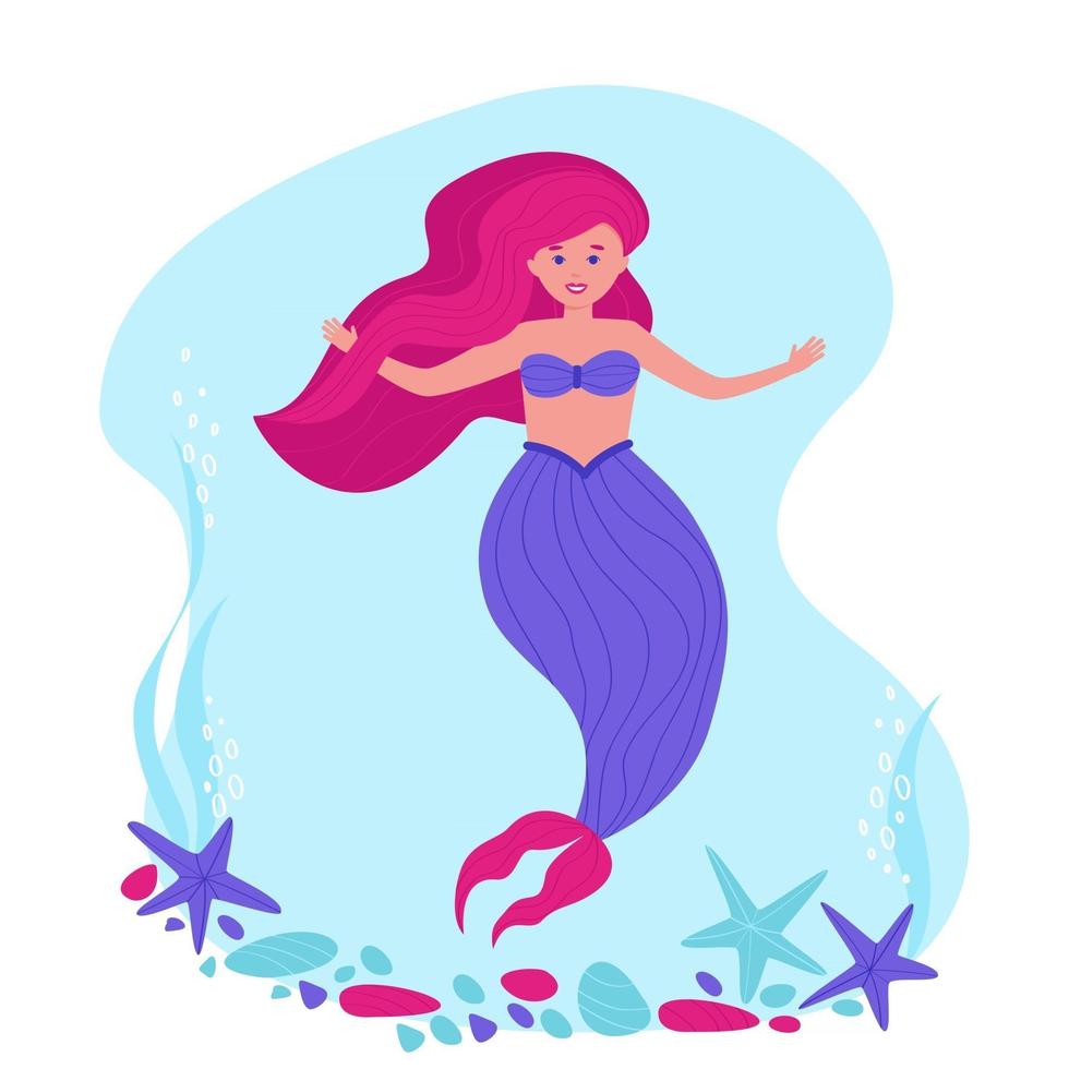 A plump little mermaid on a light background 2558257 Vector Art at Vecteezy