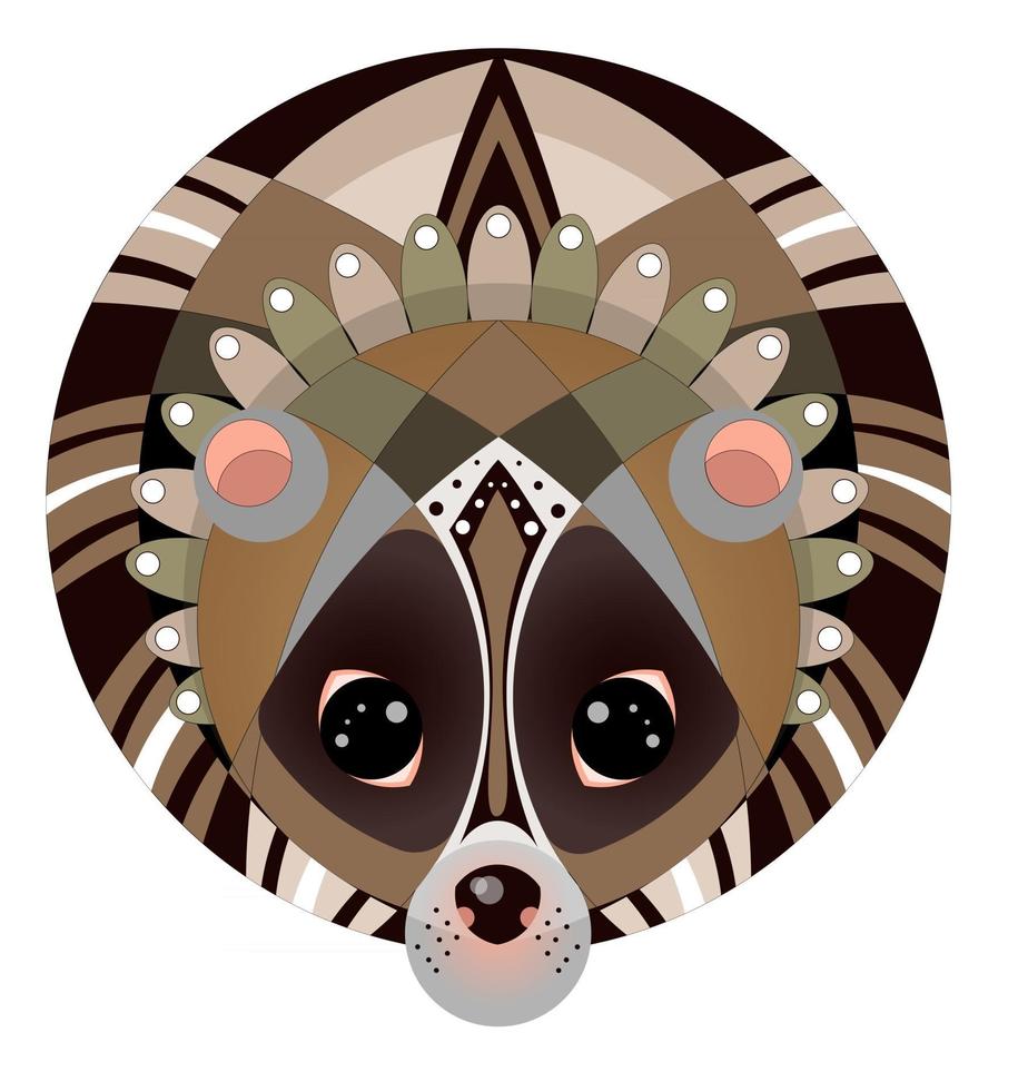 Vector image of lemur in geometric style inscribed in a circle