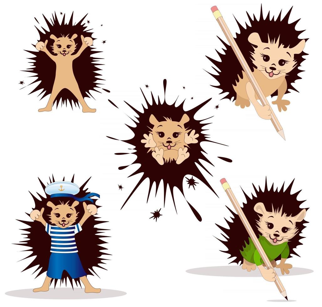 WebVector image of clip art hedgehog from a series of illustrations with a hedgehog vector