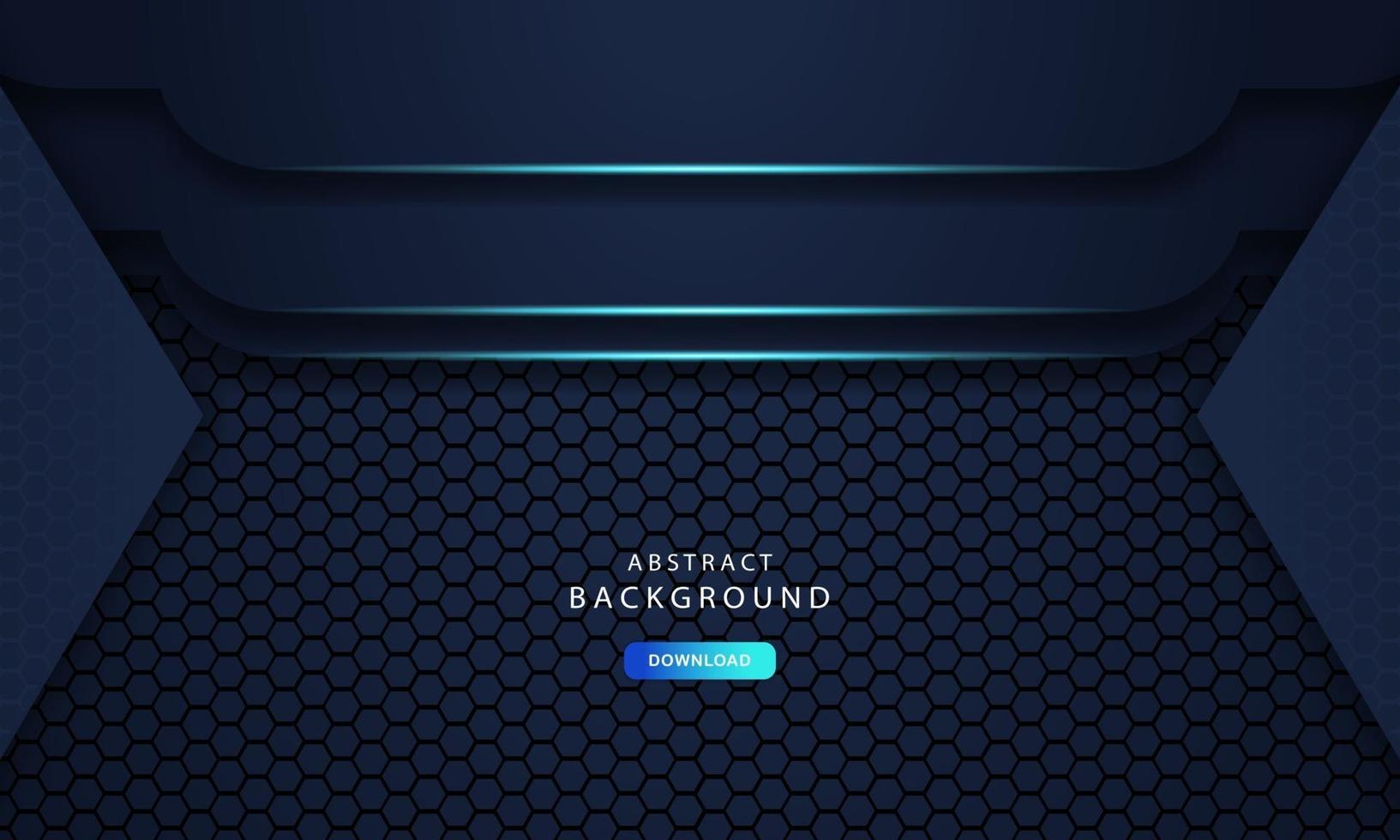 Dimensión abstracta oscura sobre fondo de textura hexagonal vector