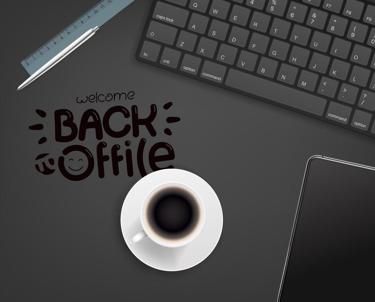Different business stuff on a table vector