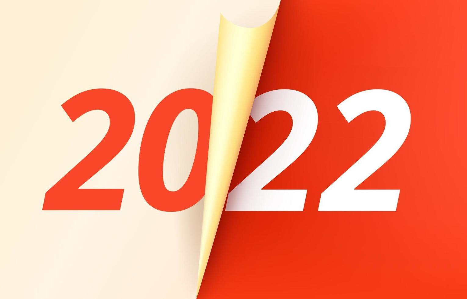 Happy new 2022 year vector concept with paper binder