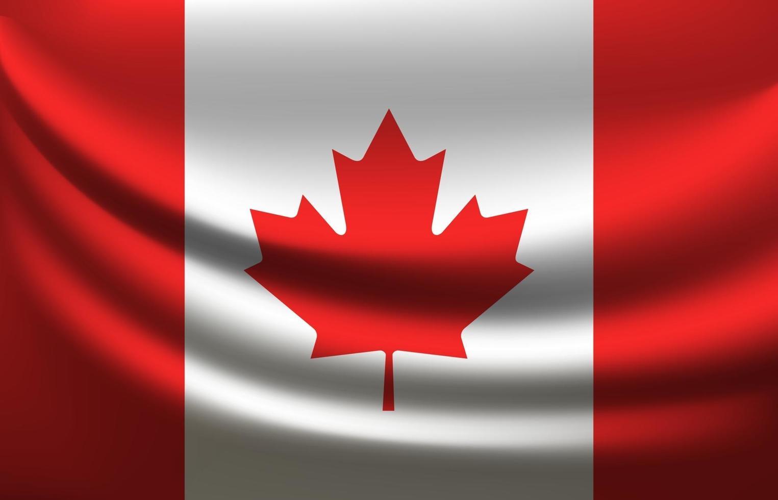 Waving flag of Canada vector