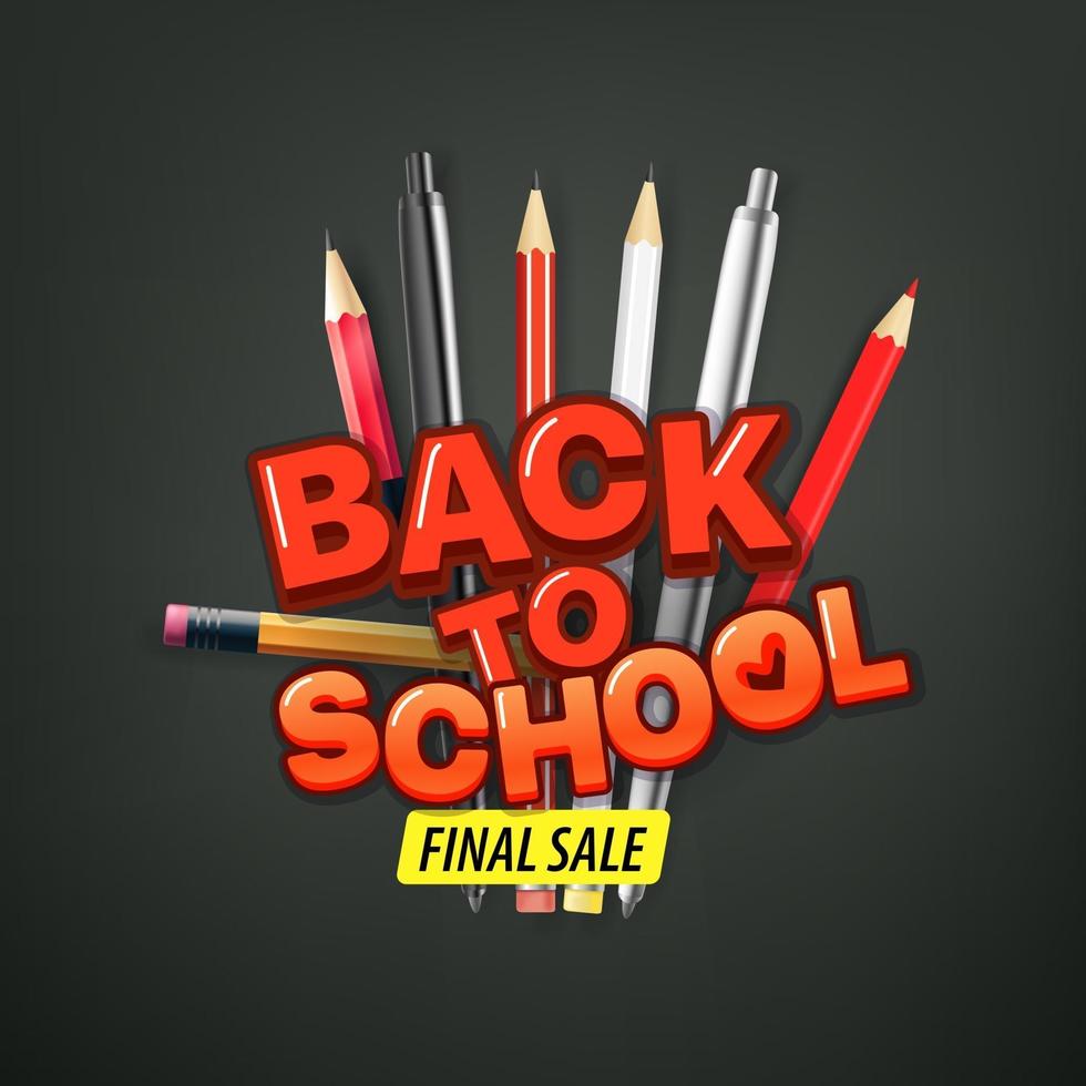 Back to school Final sale banner vector