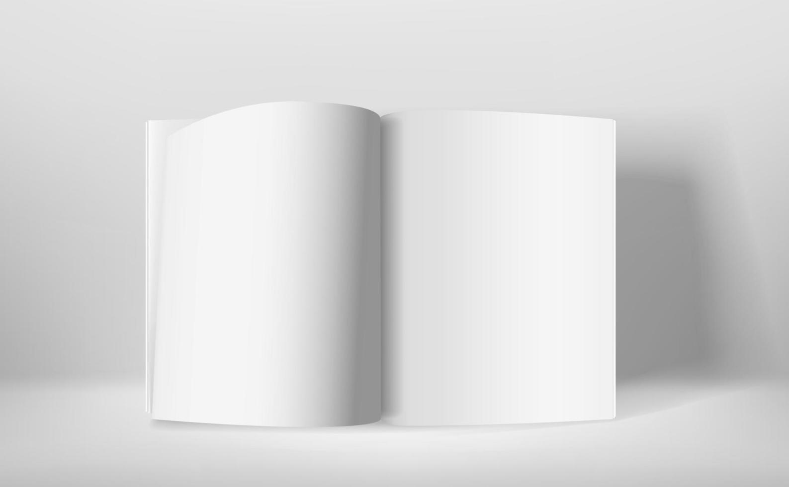 Open book in bright interior vector mockup