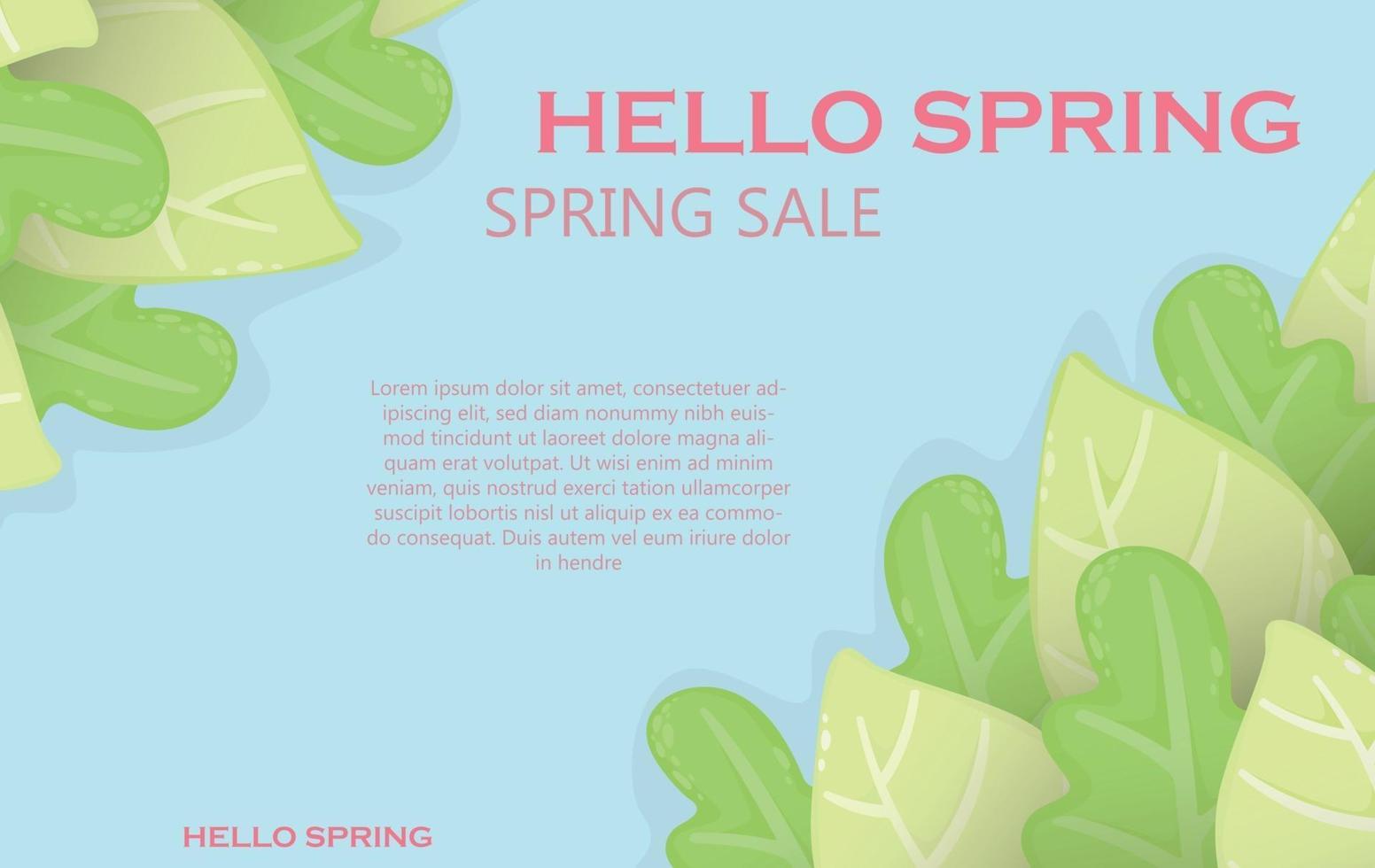 Fondo de primavera verano con hojas Fondo brillante para descuentos Información de ventas Folleto de póster Fondo popular con diseñador Hojas de colores inusuales brillantes Concepto de diseño Banner de primavera vector