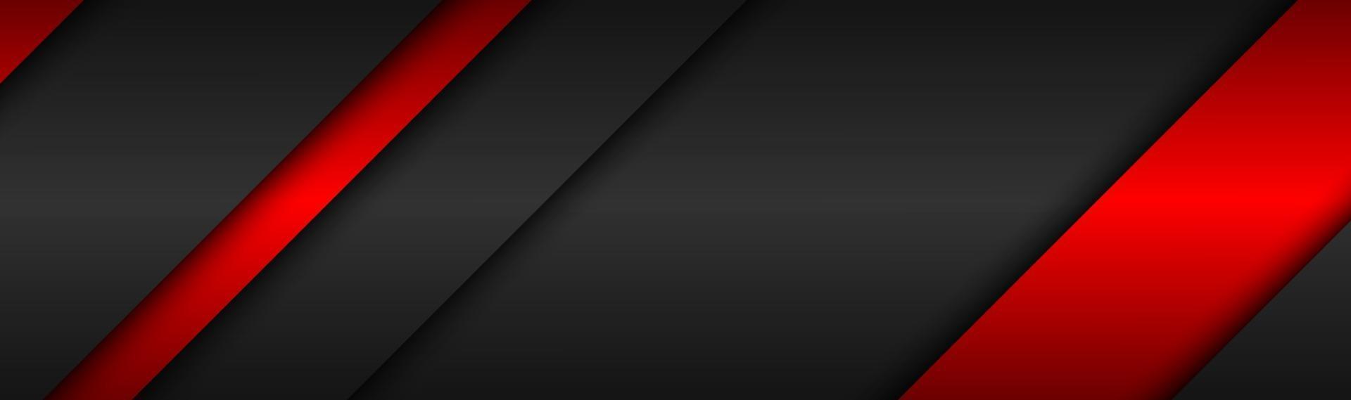 abstracto negro y rojo neón material moderno encabezado tecnología metálica banner vector abstracto fondo de pantalla ancha