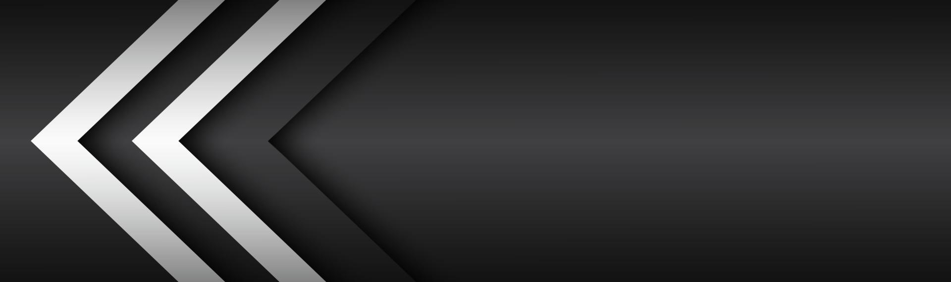 Black and white overlapped arrows vector header Abstract modern vector background blank space for your logo Material design