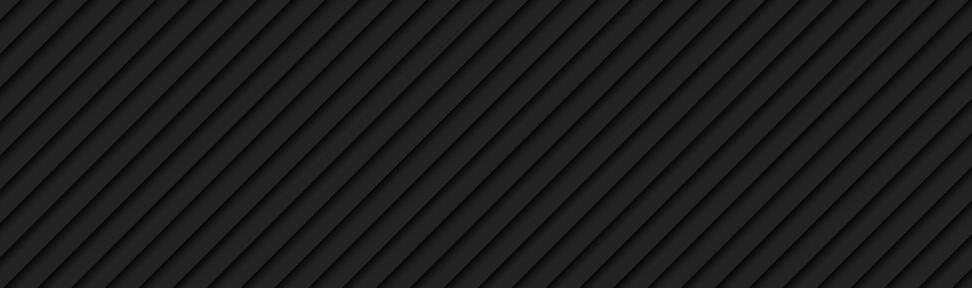 Tecnología negra rayas abstractas encabezado oscuro metálico diseño de banner geométrico ilustración vectorial vector