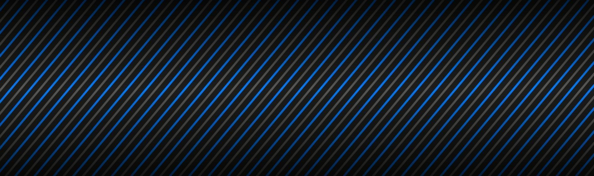 Dark abstract header with blue and gray striped pattern Diagonal lines and strips Vector illustration banner