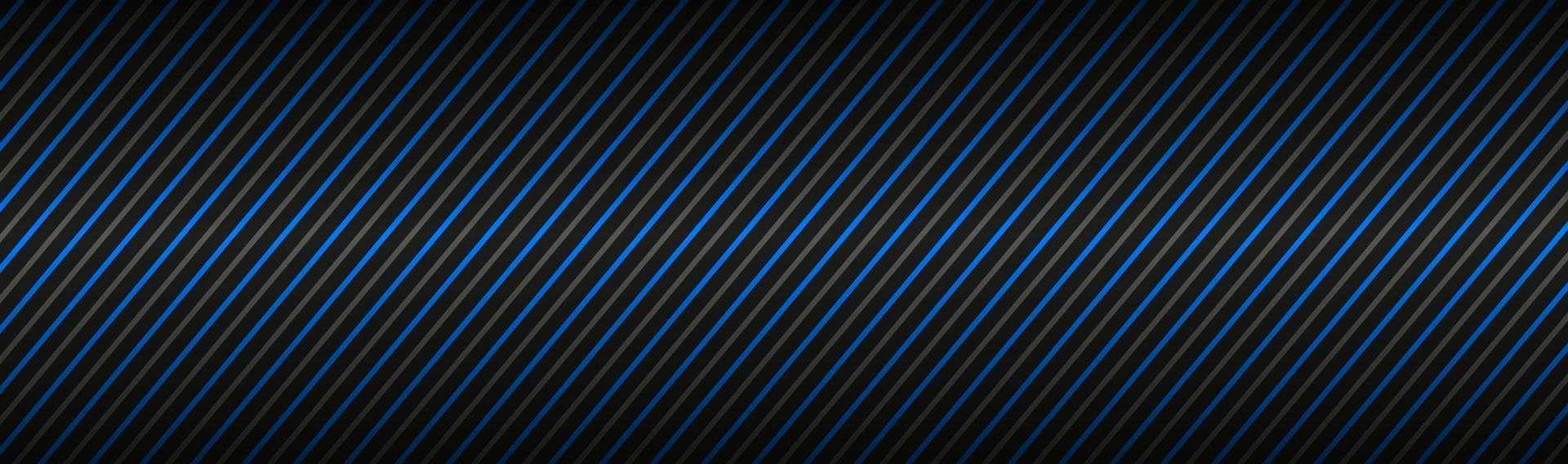 Dark abstract header with blue and gray striped pattern Diagonal lines and strips Vector illustration banner