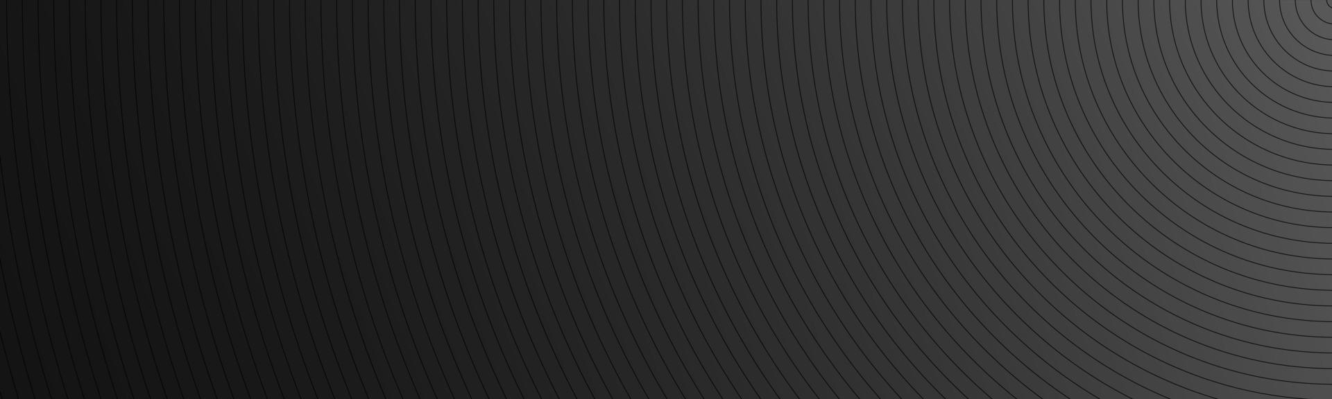 Modern black abstract header The look of stainless steel banner Circular lines on a black background vector