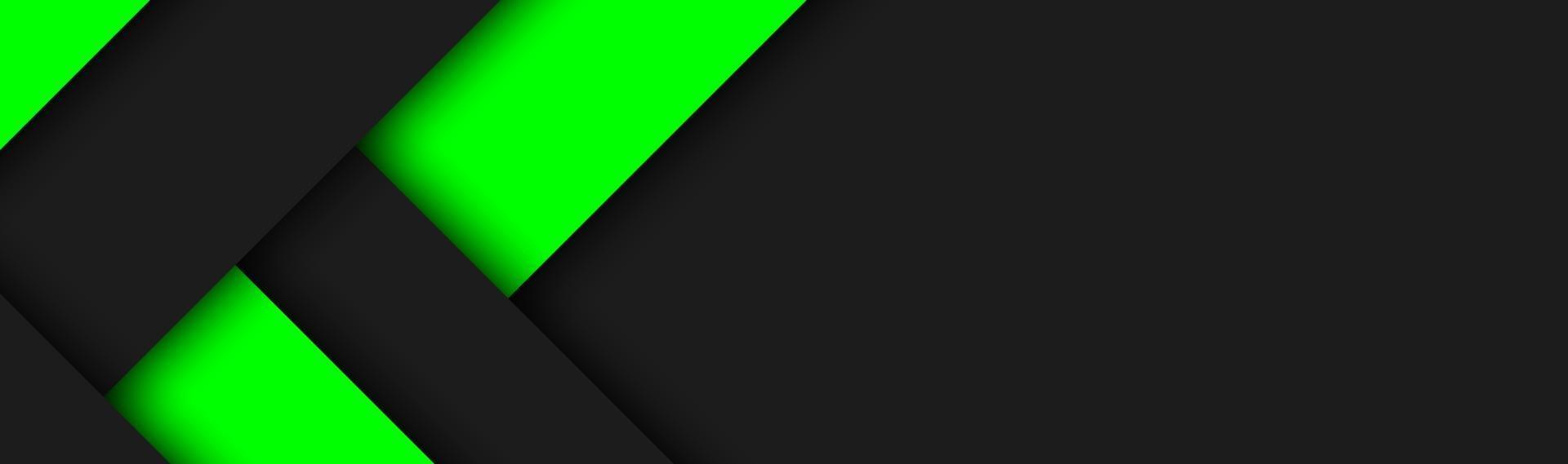 Black and green modern material design header Vector abstract