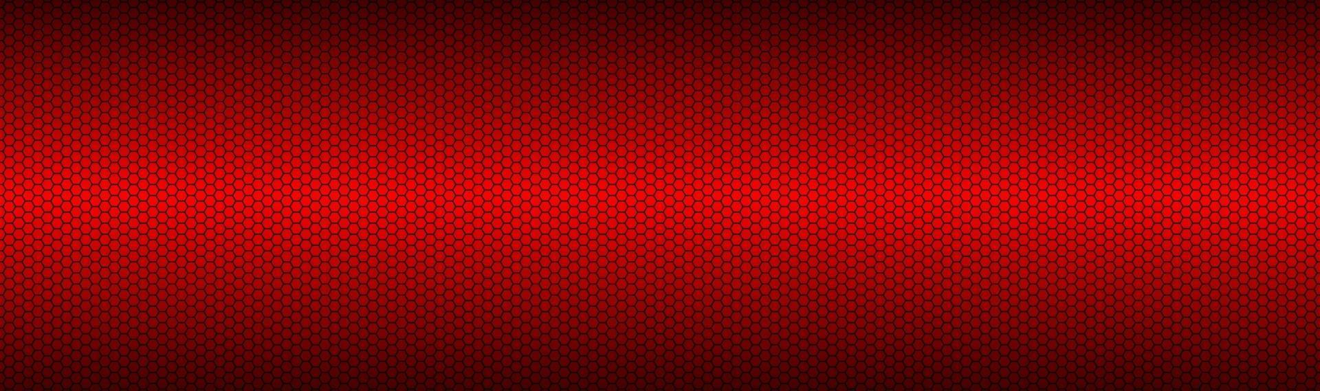 abstracto rojo oscuro geométrico malla hexagonal material encabezado perforado metálico tecnología banner vector abstracto fondo de pantalla ancha