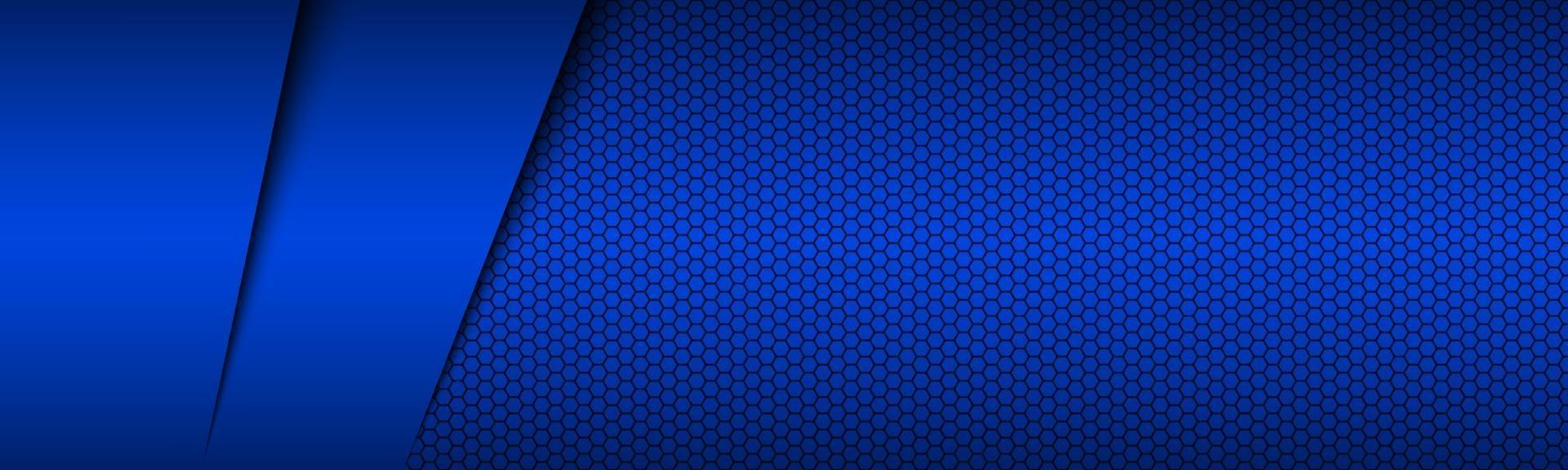 Blue modern material design header with hexagonal grid Corporate template for your business Vector abstract widescreen banner