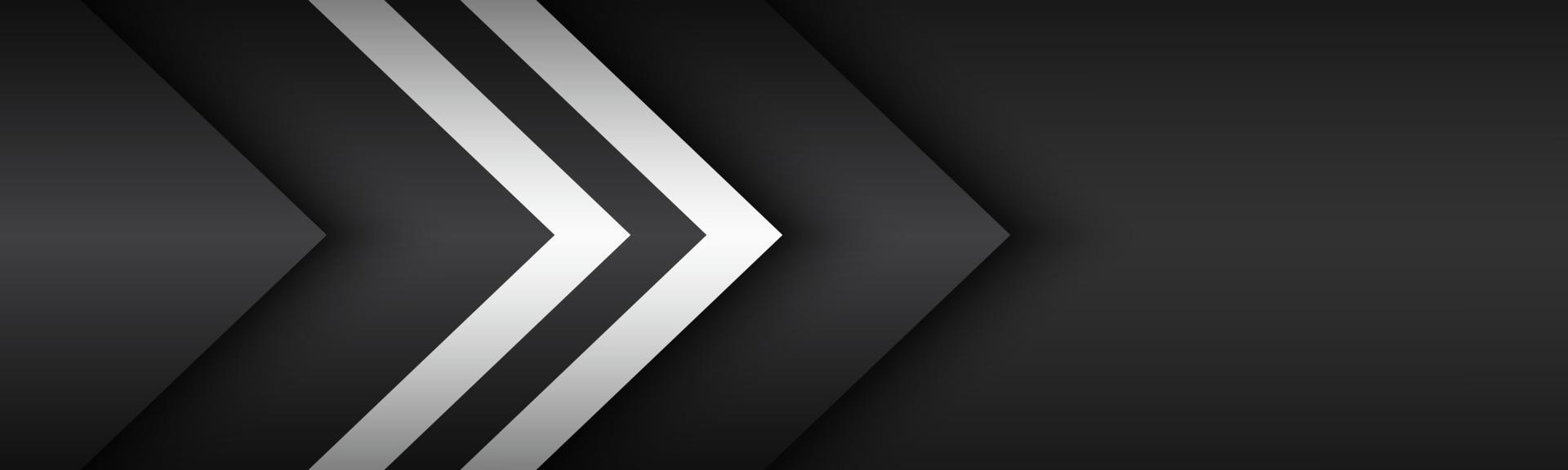 Black and white overlayed arrows Abstract modern vector header with place for your text Material design banner