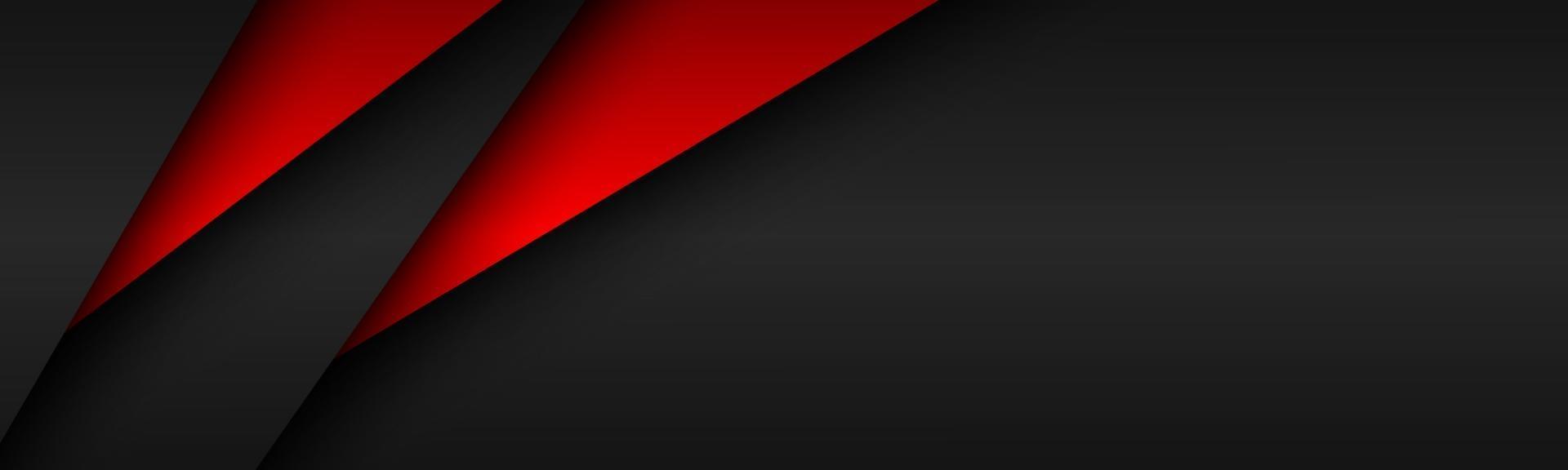 Black and red modern material header Overlayed sheets of paper banner Corporate template for your business Vector abstract background