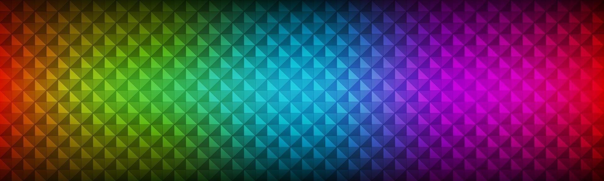 Abstract rainbow header consisting of colored triangles with different transparency Modern vector spectrum banner Geometrical texture