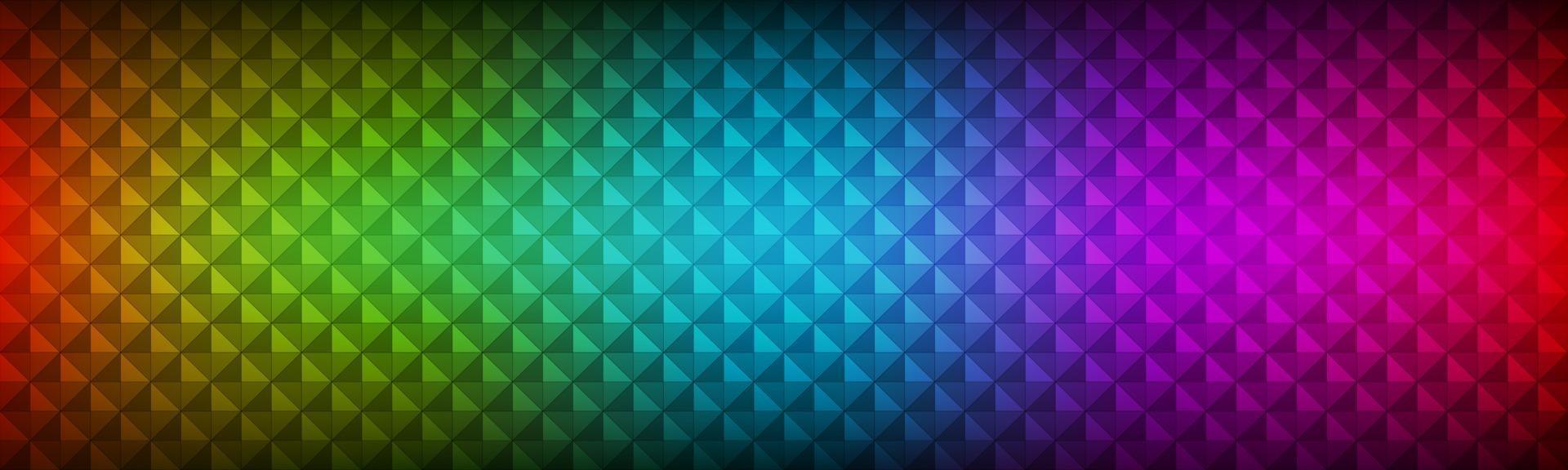 Abstract rainbow header consisting of colored triangles with different transparency Modern vector spectrum banner Geometrical texture