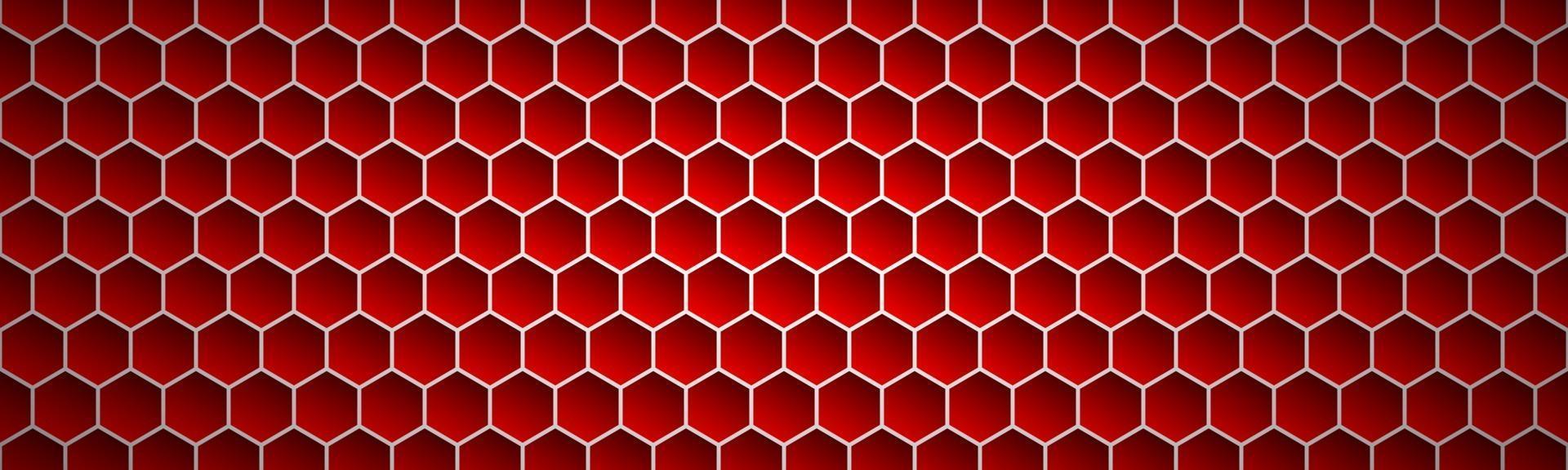 Red geometric polygons header Abstract red metallic hexagons banner Simple vector illustration background