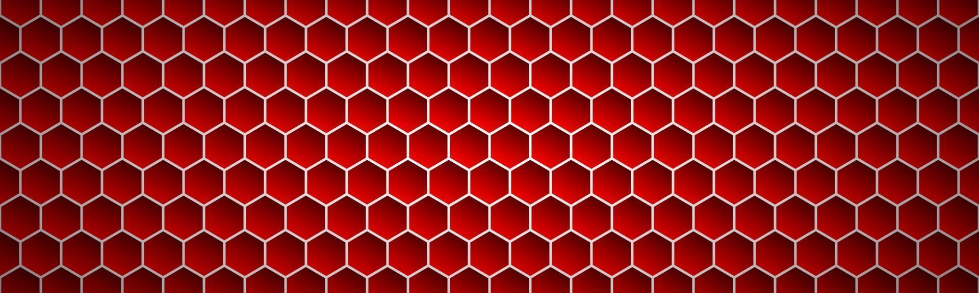 encabezado de polígonos geométricos rojos abstractos hexágonos metálicos rojos banner fondo de ilustración vectorial simple vector