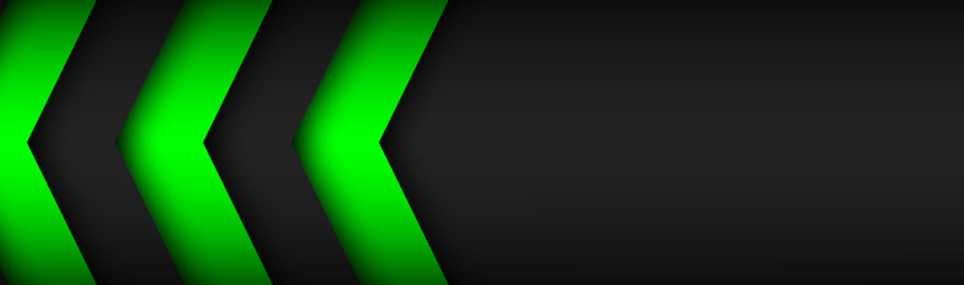 Black and green overlayed arrows Abstract modern vector header with place for your text