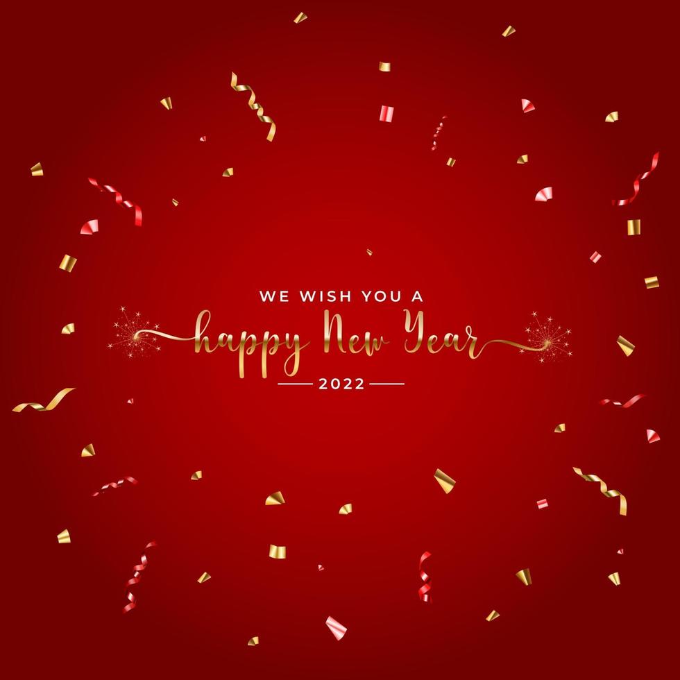 Happy 2022 New Year Greeting Card vector