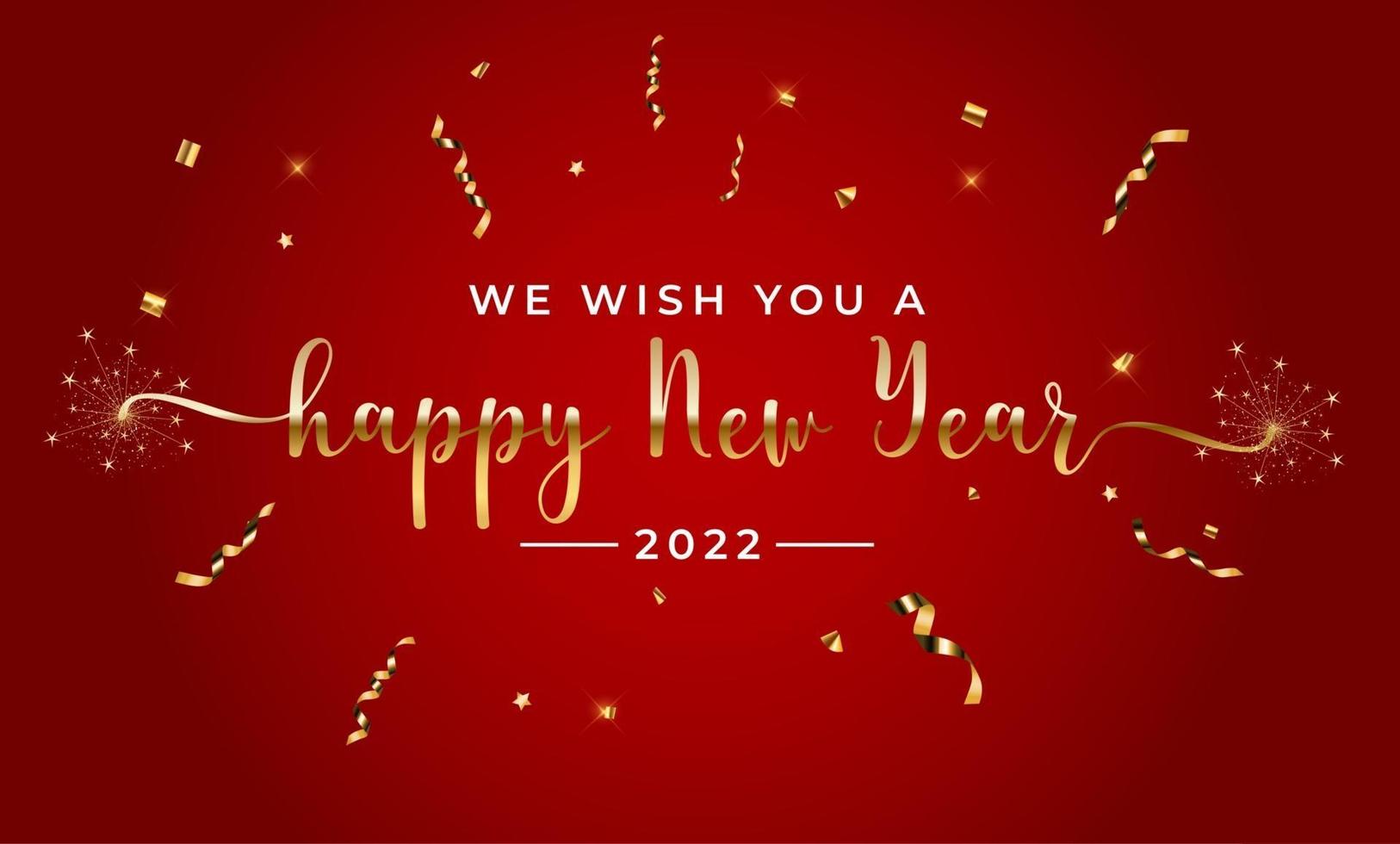 Happy 2022 New Year Greeting Card vector