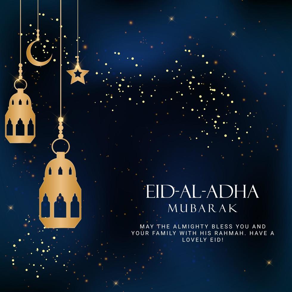 Eid Al Adha Eid mubarak islamic greeting card poster vector