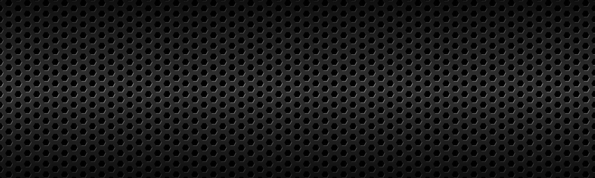 Dark geometric hexagonal header Abstract black metallic texture Modern creative banner Vector illustration