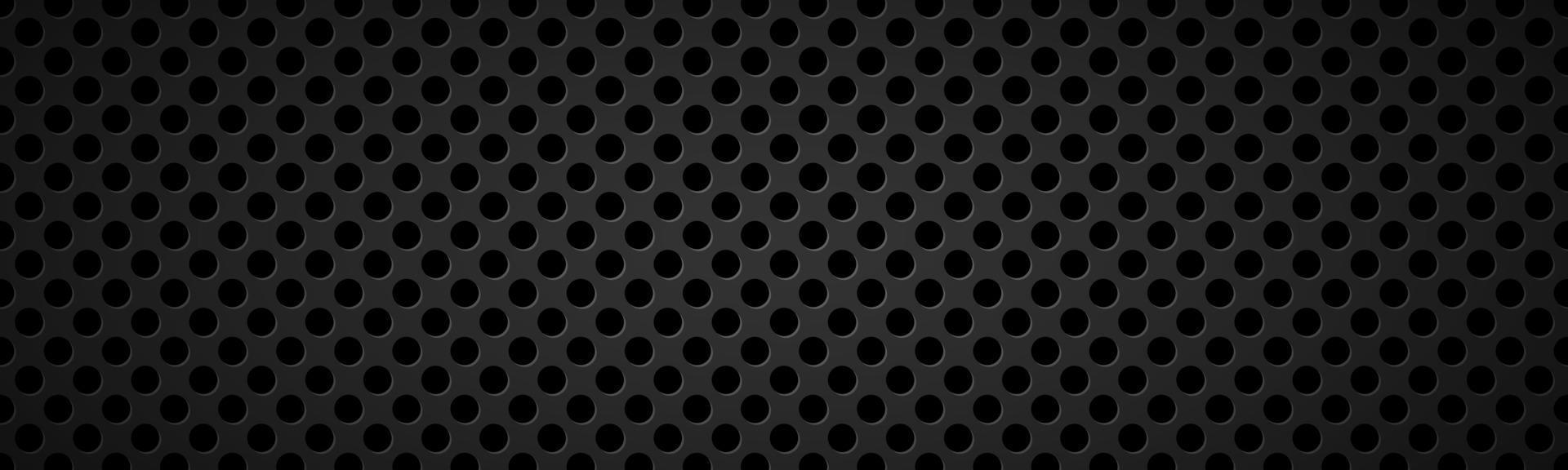 Perforated black metallic header Abstract stainless steel banner Simple vector illustration