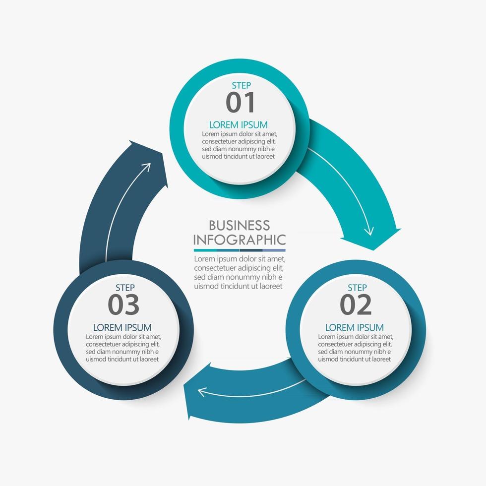 Business circle timeline infographic icons designed for abstract background template vector