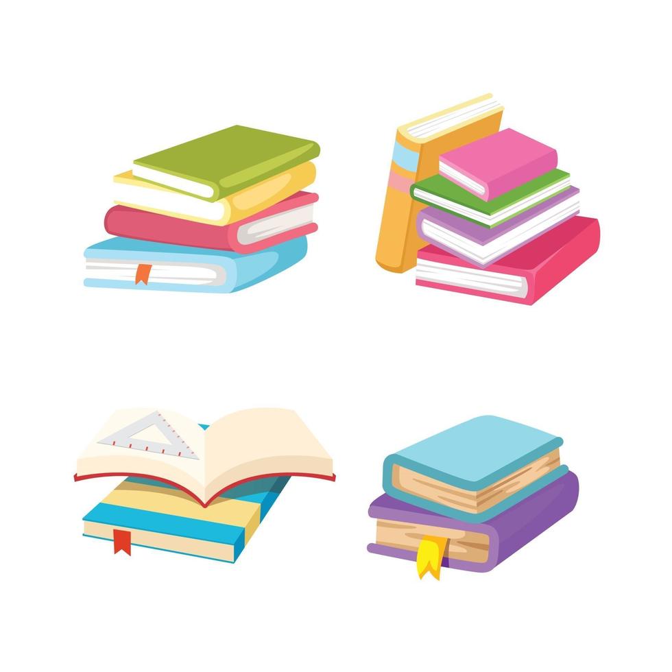 ilustración de grupos de libros vector