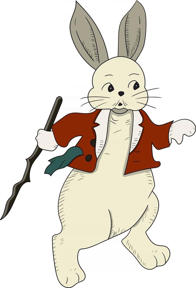 cute rabbit cartoon magician perfect for design project vector