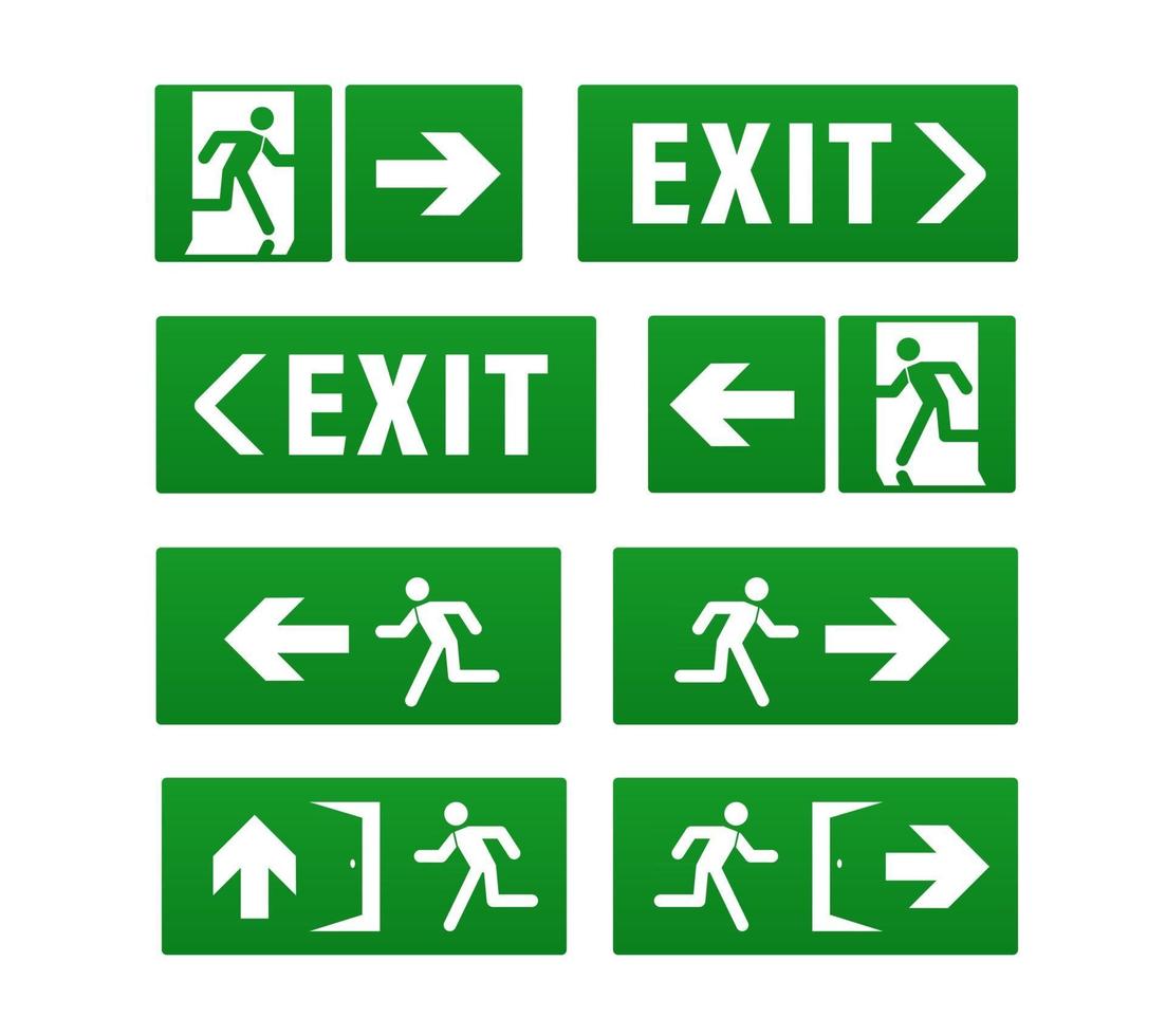 Emergency Exit sign set vector