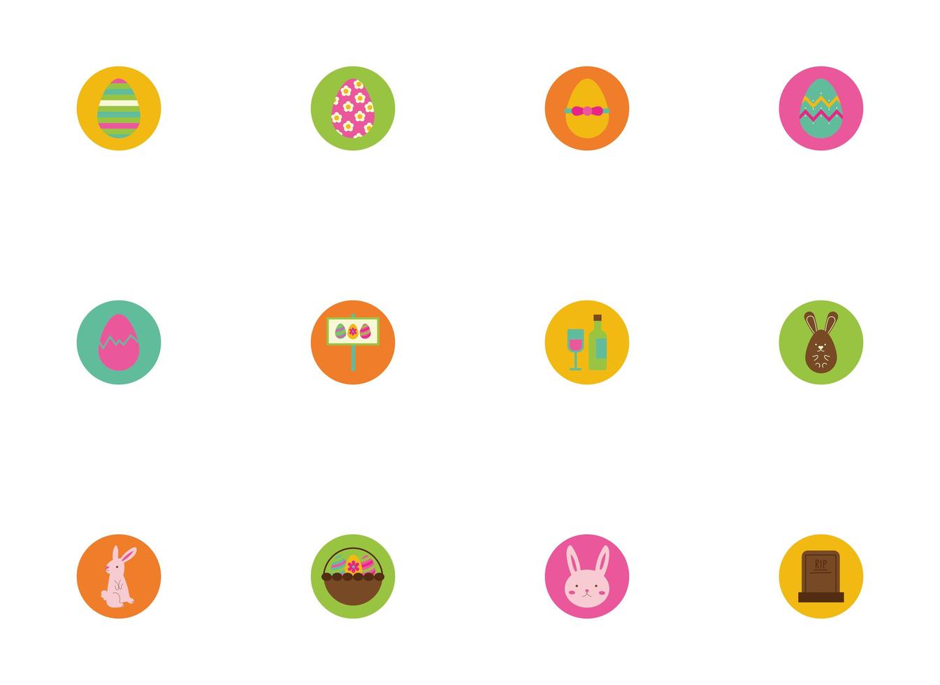 bundle of spring set block and flat icons vector