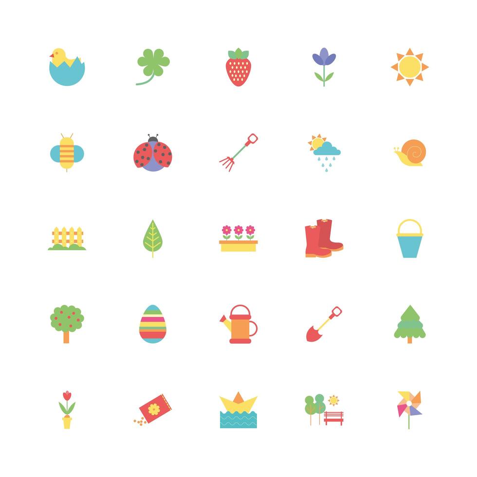 paquete de iconos de primavera vector