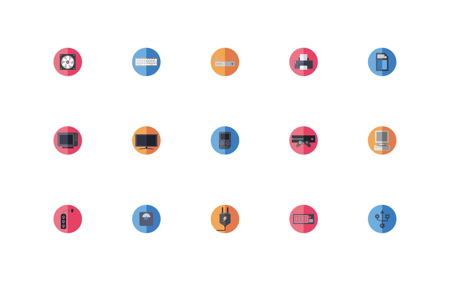 paquete de iconos de conjunto electrónico vector