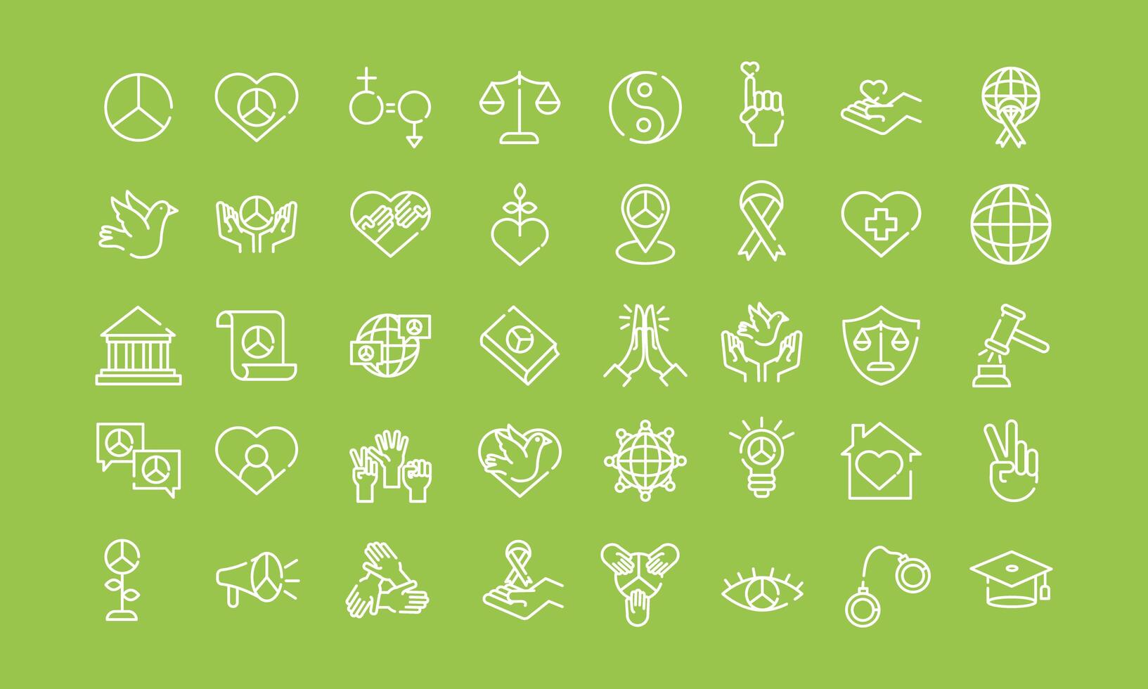 bundle of forty human rights line style set icons vector
