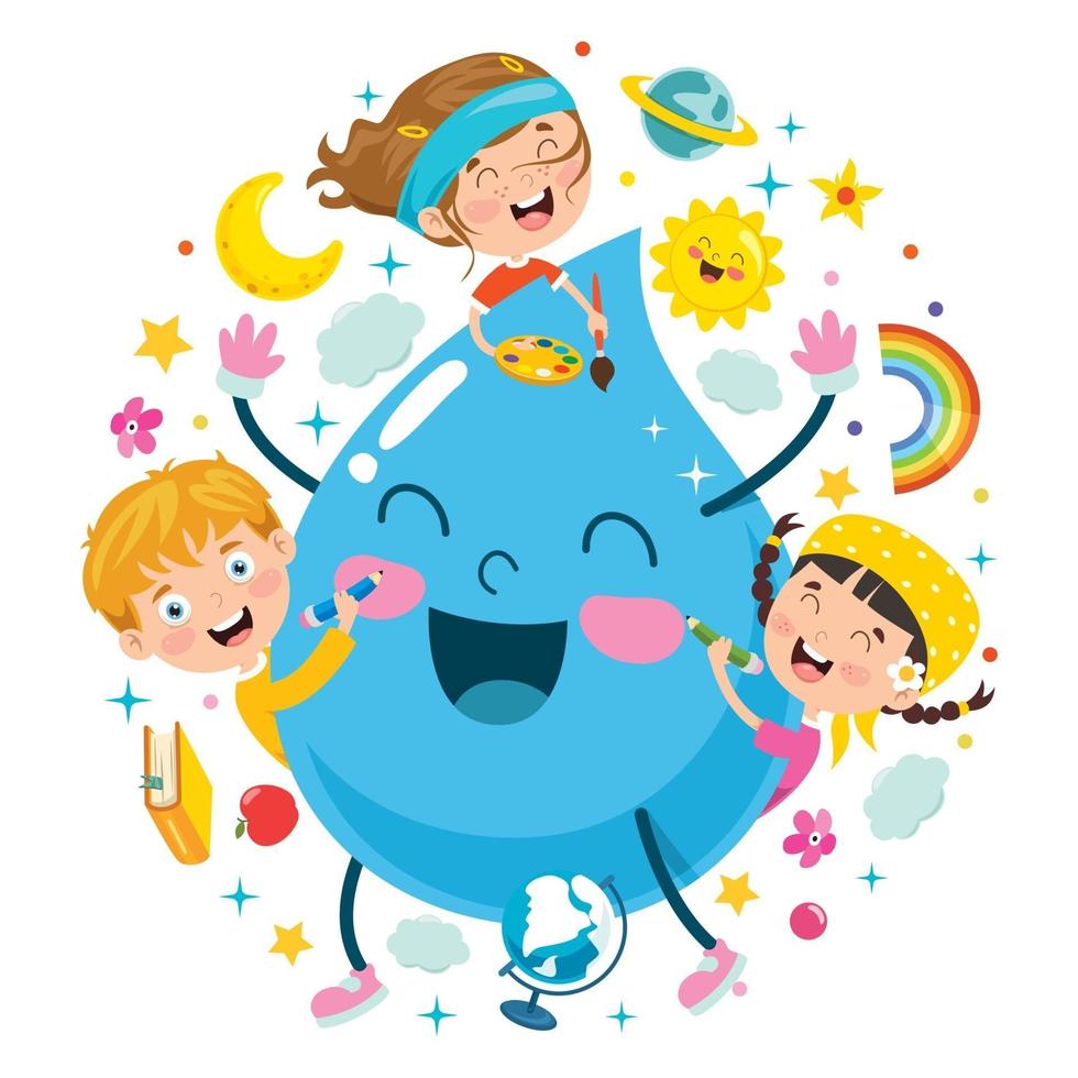 Concept Design With Funny Children vector