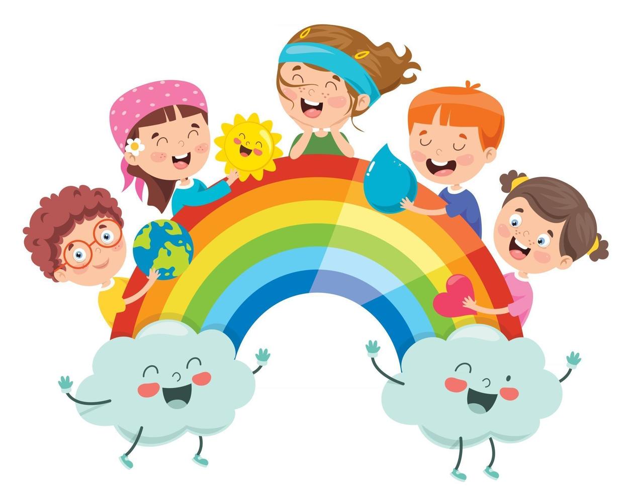Concept Design With Funny Children vector