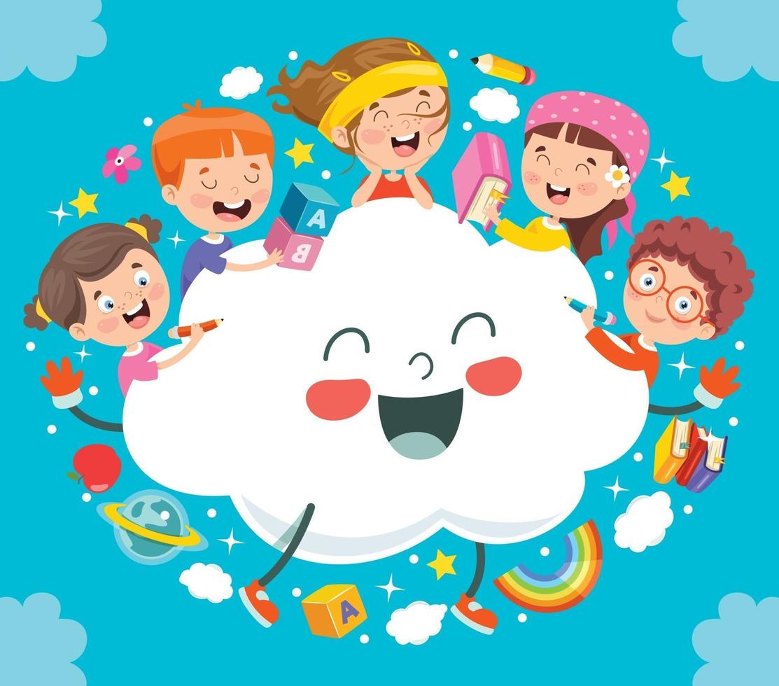 Concept Design With Funny Children vector