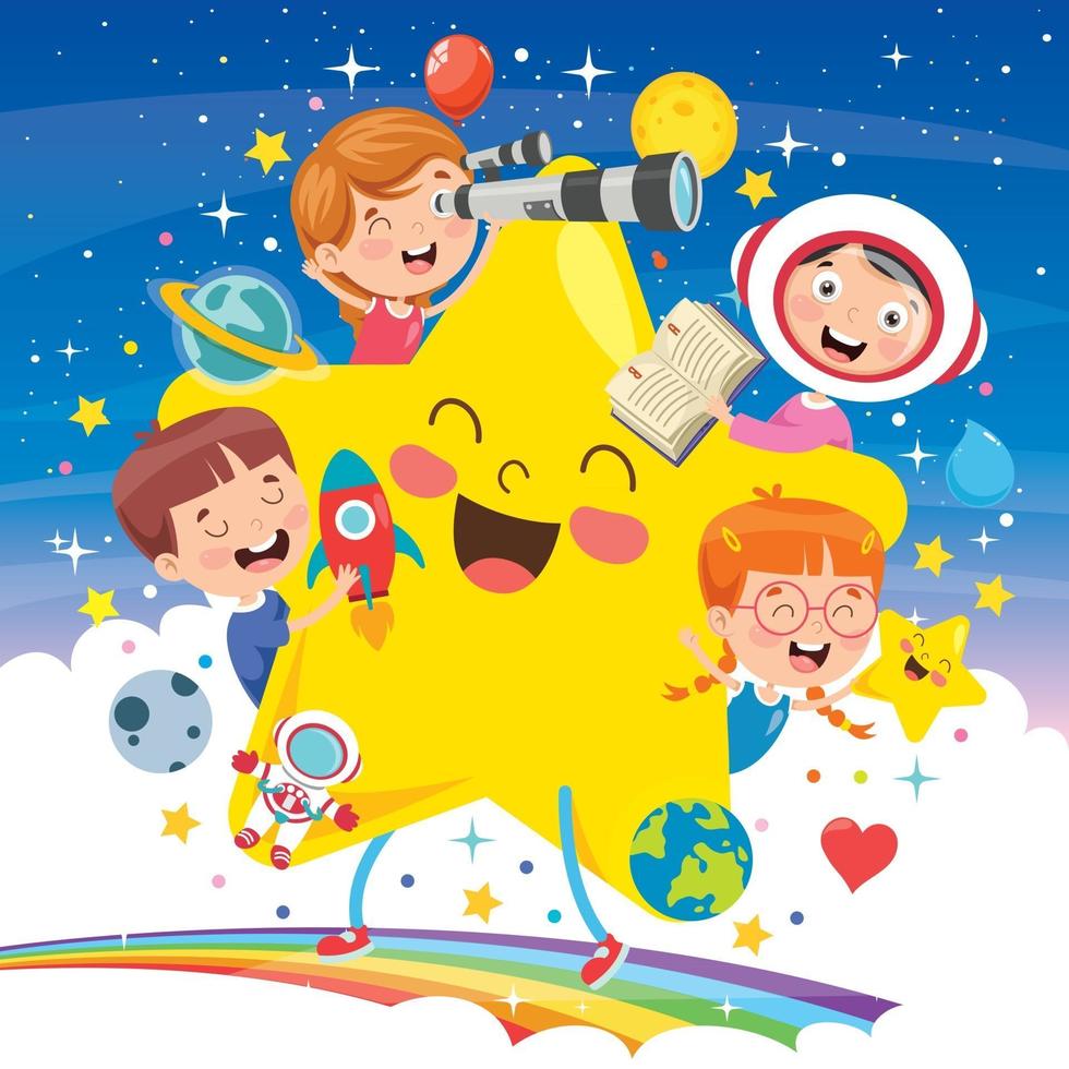 Concept Design With Funny Children vector