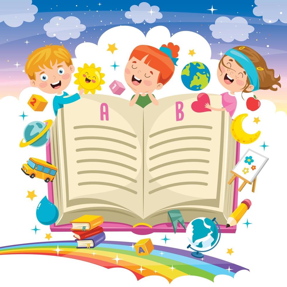 Concept Design With Funny Children vector