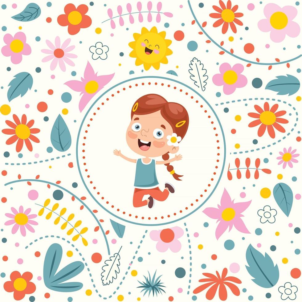 Concept Design With Colorful Flowers vector