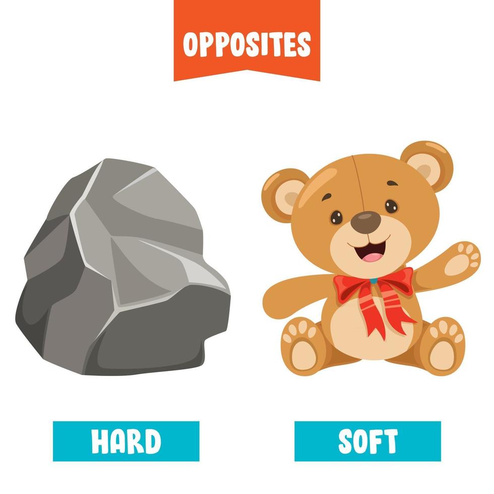 Opposite Adjectives With Cartoon Drawings vector