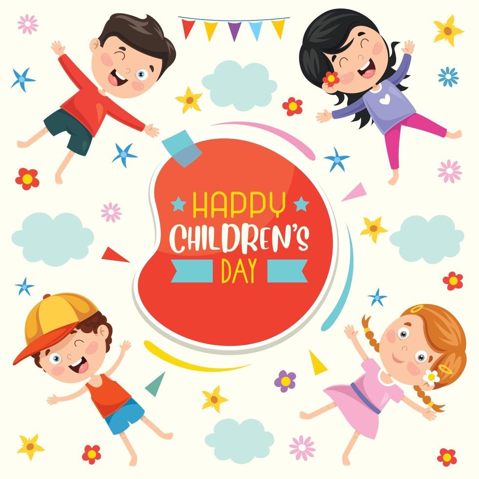 Concept Of Happy Kids Day vector
