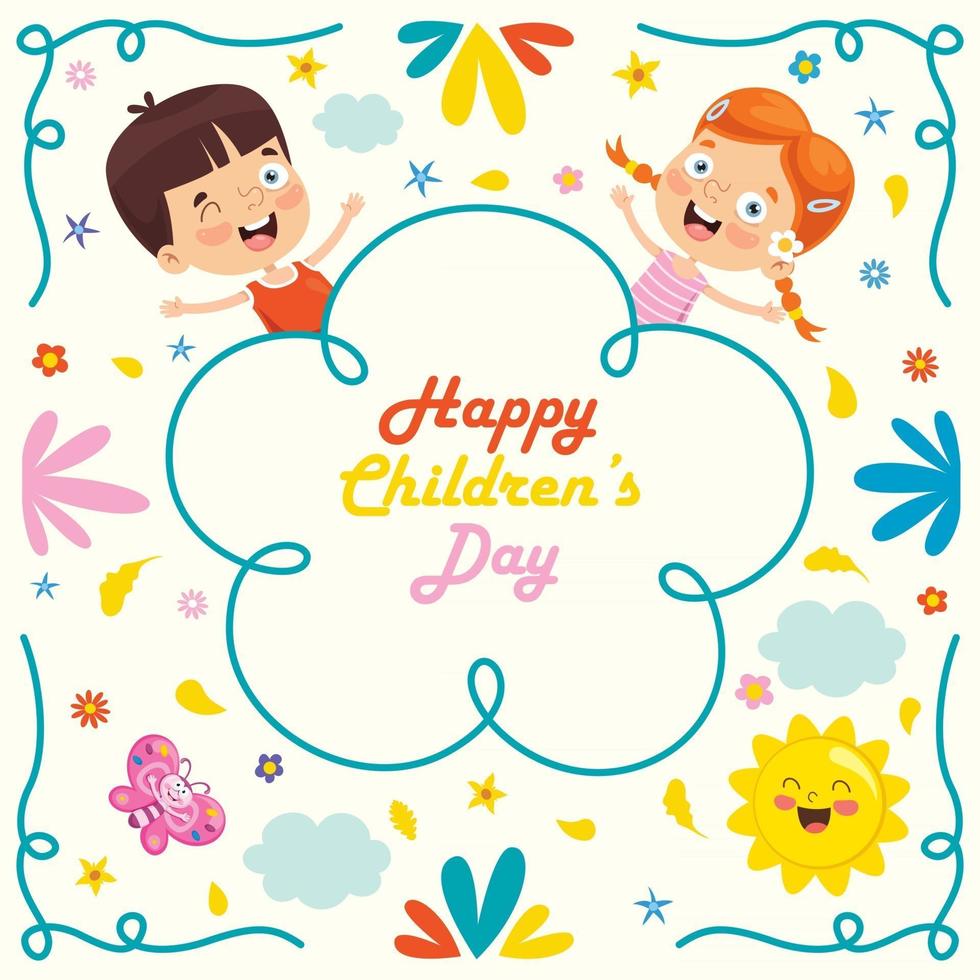 Concept Of Happy Kids Day vector
