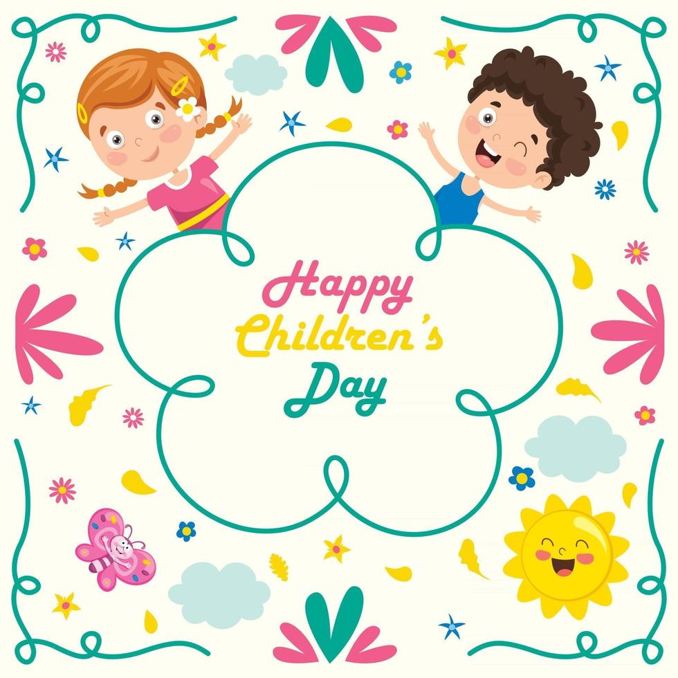 concepto de día de los niños felices vector